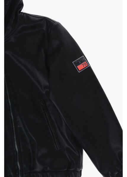 Bomber jacket Diesel Leather Effect Jbuk Bomber Jacket With Logo Black Fete (BM 15702452) 2