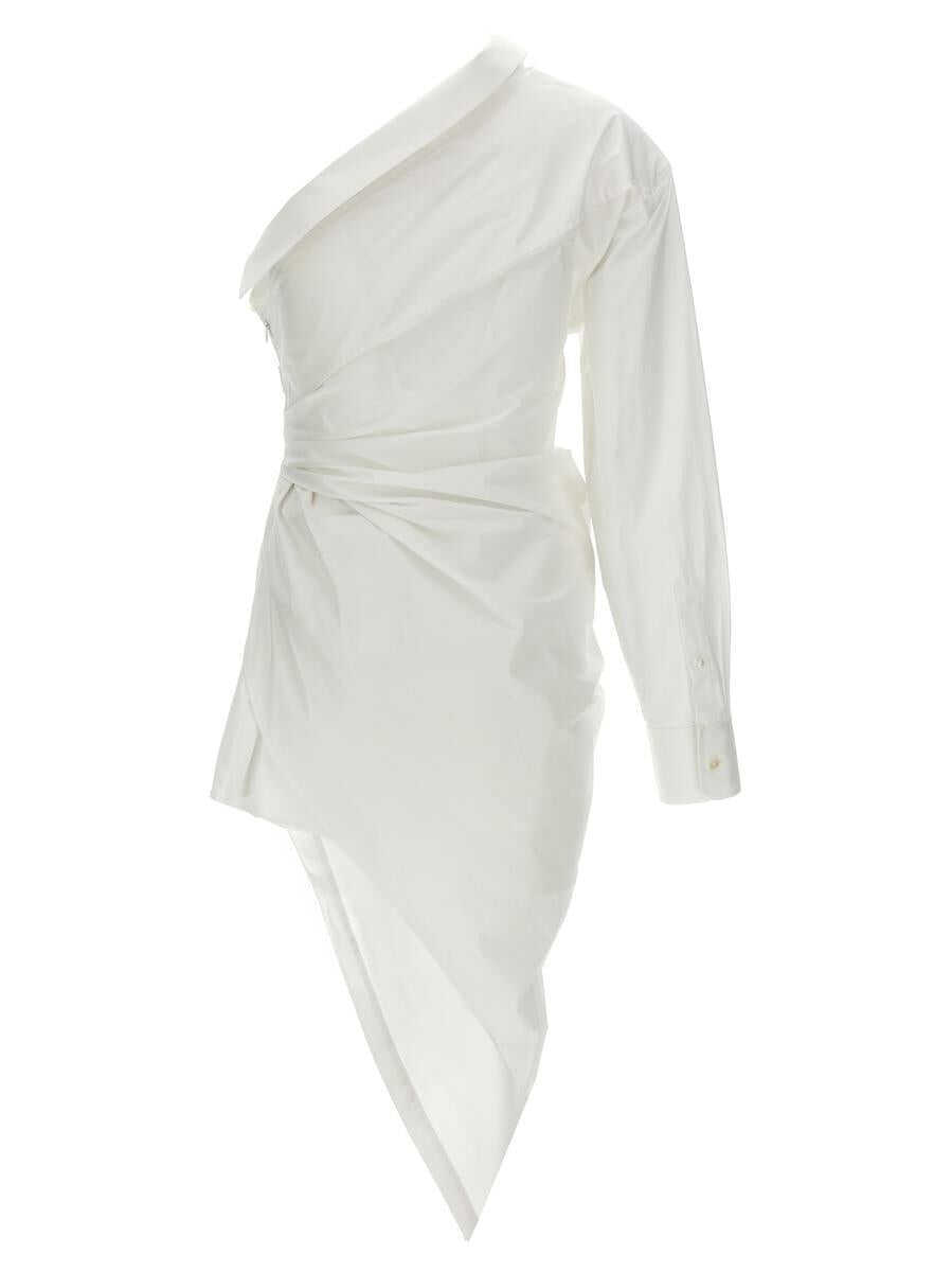 Fuste Alexander Wang Alexander Wang Asymmetrical Shirt Dress WHITE Femei (BM 15704522) 2