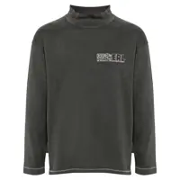 Topuri Black Pullover With Printed Logo In Cotton Unisex Barbati