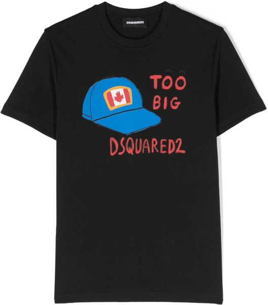 Tricouri DSQUARED2 Hat Print T-Shirt BLACK Baieti (BM 15716075) 1