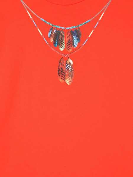 Rochii casual Marcelo Burlon Feathers Necklace Fringe Dres RED Fete (BM 15716291) 3