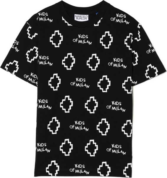 Tricouri Marcelo Burlon Multicolor Wings T-Shirt S/S BLACK Baieti (BM 15716297) 1