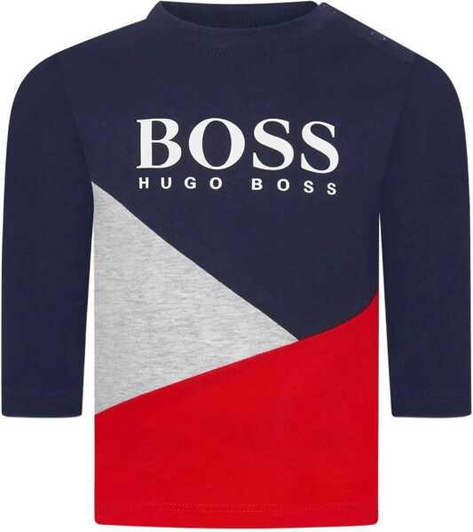 Tricouri Hugo Boss Long Sleeve Tee Shirt BLUE Baieti (BM 15716342) 1