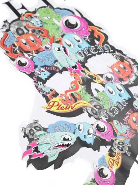 Tricouri Philipp Plein Maxi T-Shirt Skull WHITE Baieti (BM 15717128) 3