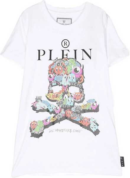 Tricouri Philipp Plein Maxi T-Shirt Skull WHITE Baieti (BM 15717128) 1