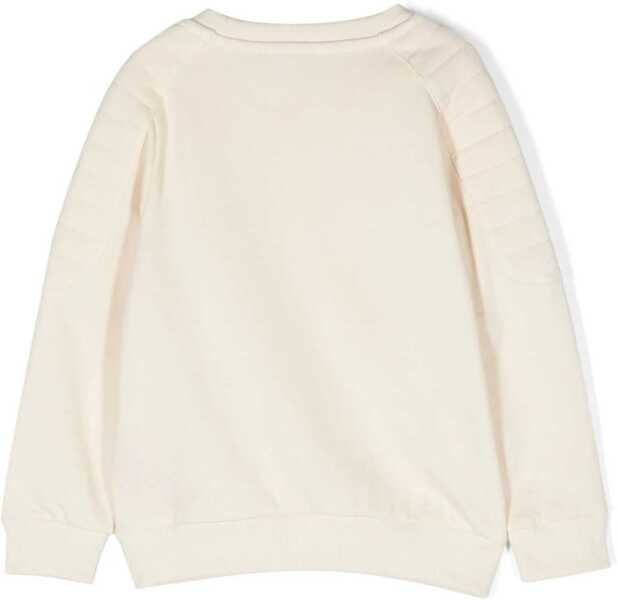 Hanorace Balmain Logo Crewneck Sweatshirt BEIGE Fete (BM 15717494) 2