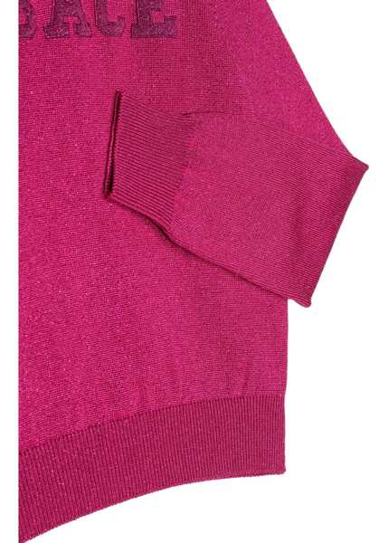 Pulovere casual Versace Crew Neck Pullover With Embroidered Logo FUCHSIA Fete (BM 15718109) 3