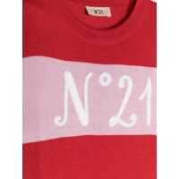 Pulovere casual pentru Fete - Pulovere casual N21 Logo Crew Neck Pullover RED Fete (BM 15718220) - B-mall.ro