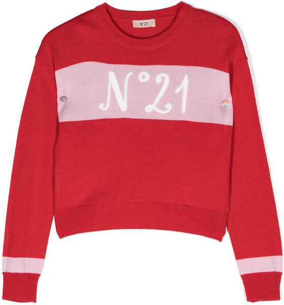 Pulovere casual N21 Logo Crew Neck Pullover RED Fete (BM 15718220) 1