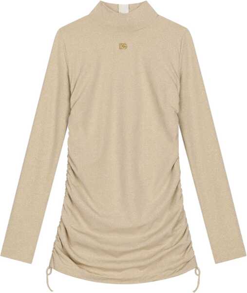Rochii casual Dolce & Gabbana Long Sleeve Dress GOLD Fete (BM 15718589) 1