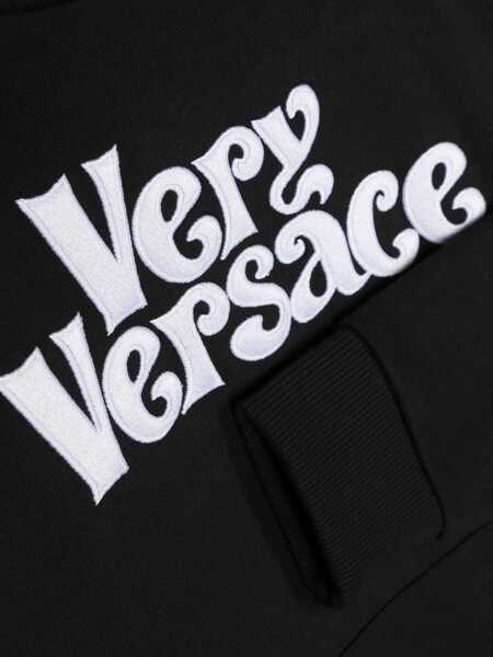 Hanorace Versace Sweatshirt Fleece Very Versace Embroidery BLACK Fete (BM 15718664) 3