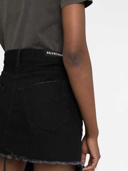 Fuste casual Balenciaga Mini Cut-Up Skirt BLACK Femei (BM 15720254) 3