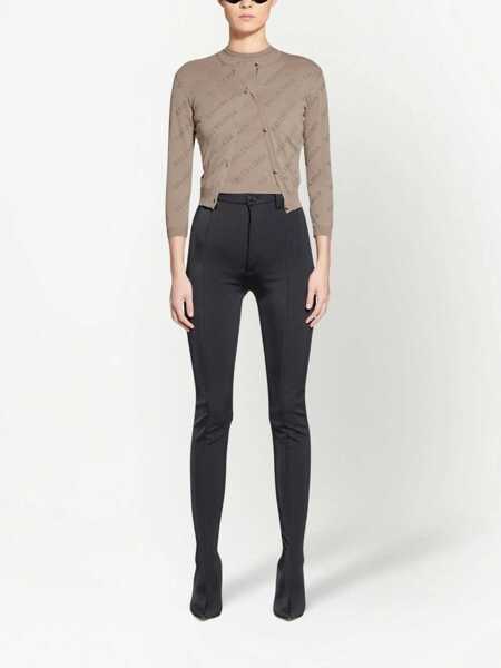 Cardigane Balenciaga Allover Logo Cropped Cardigan BEIGE Femei (BM 15720263) 2