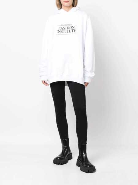 Hanorace Balenciaga Fashion Institute Large Fit Sweatshirt WHITE Femei (BM 15720272) 2
