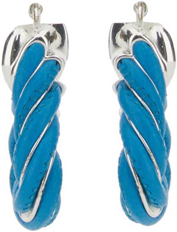 Cercei Bottega Veneta Triangular Twist Hoop Earrings BLUE Femei (BM 15720434) 2