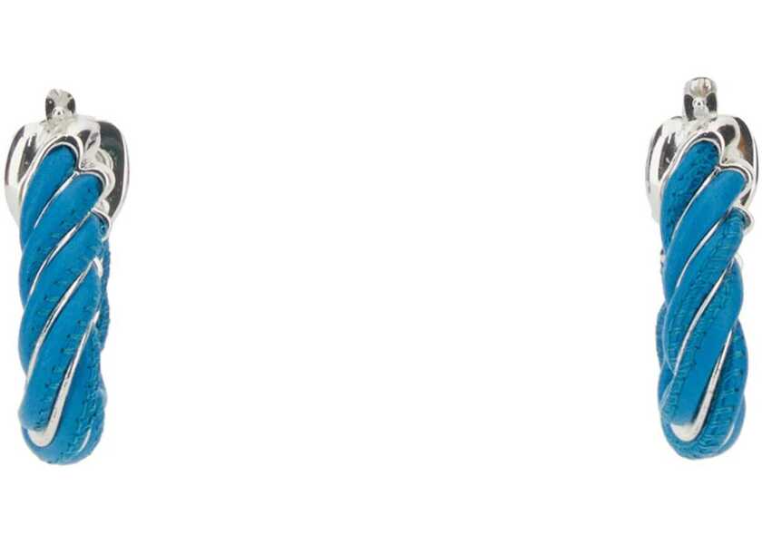 Cercei Bottega Veneta Triangular Twist Hoop Earrings BLUE Femei (BM 15720434) 3