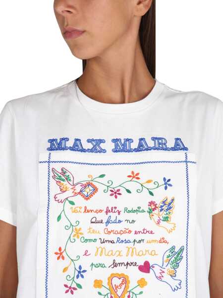 Tricouri Max Mara T-Shirt With Embroidery IVORY Femei (BM 15720593) 4