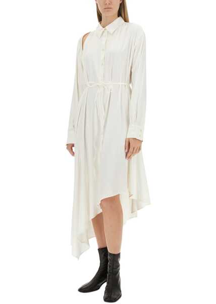 Rochii casual Acne Studios Satin Chemisier Dress WHITE Femei (BM 15720689) 2