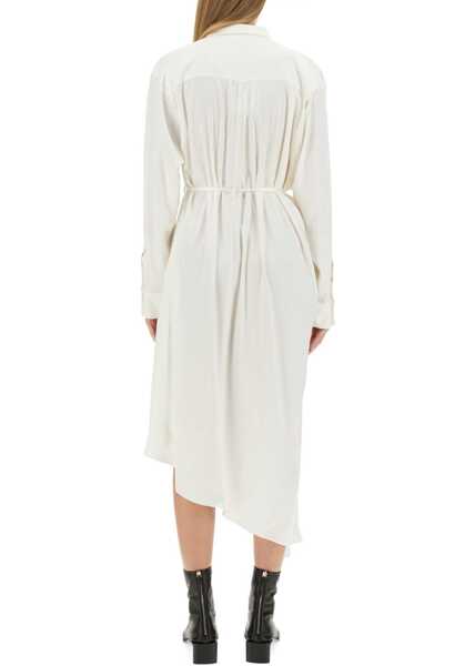 Rochii casual Acne Studios Satin Chemisier Dress WHITE Femei (BM 15720689) 3