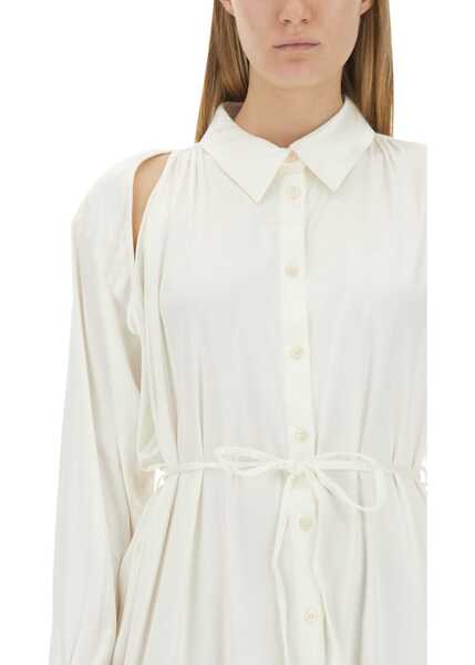 Rochii casual Acne Studios Satin Chemisier Dress WHITE Femei (BM 15720689) 4
