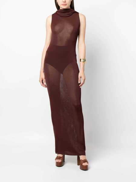 Rochii casual Saint Laurent Viscose Hooded Dress BORDEAUX Femei (BM 15720872) 2