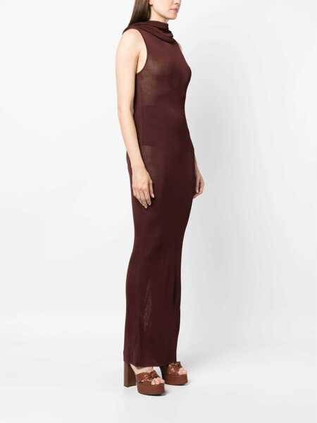 Rochii casual Saint Laurent Viscose Hooded Dress BORDEAUX Femei (BM 15720872) 3