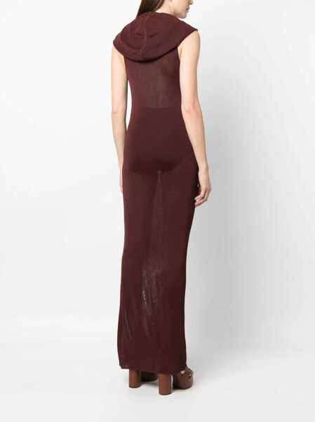 Rochii casual Saint Laurent Viscose Hooded Dress BORDEAUX Femei (BM 15720872) 4