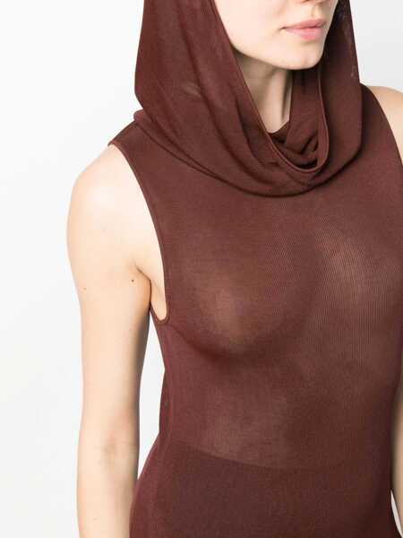 Rochii casual Saint Laurent Viscose Hooded Dress BORDEAUX Femei (BM 15720872) 5