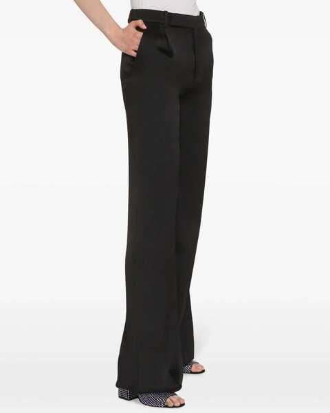 Pantaloni casual Saint Laurent Satin Flared Pants BLACK Femei (BM 15720893) 2