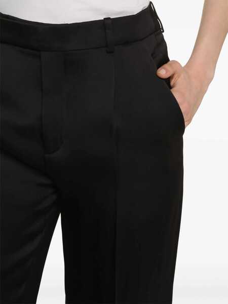 Pantaloni casual Saint Laurent Satin Flared Pants BLACK Femei (BM 15720893) 4