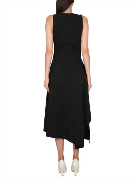 Rochii casual Bottega Veneta Asymmetrical Midi Dress BLACK Femei (BM 15721058) 3