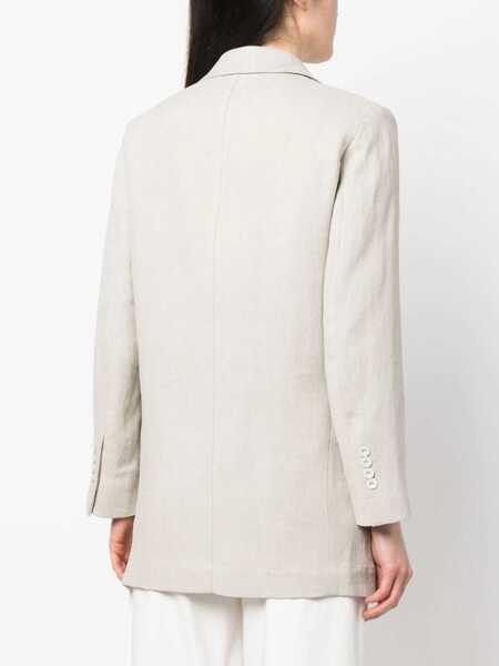 Sacouri office Max Mara Cotton Crpe Jacket. BEIGE Femei (BM 15721085) 4