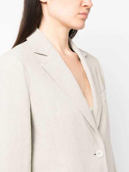 Sacouri office Max Mara Cotton Crpe Jacket. BEIGE Femei (BM 15721085) 5