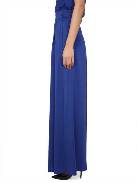 Pantaloni casual Max Mara Wide Silk Tuxedo Pants BLUE Femei (BM 15721175) 3