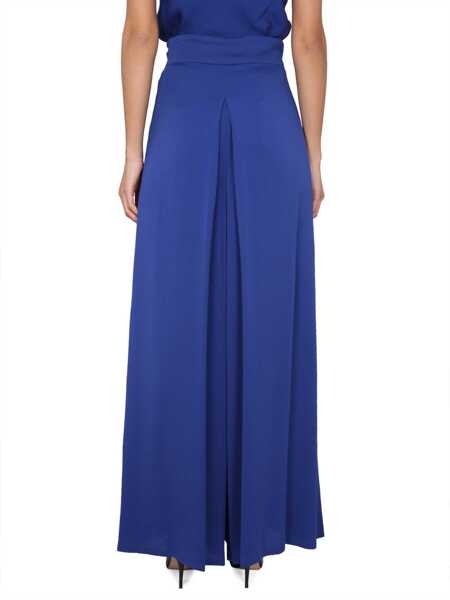 Pantaloni casual Max Mara Wide Silk Tuxedo Pants BLUE Femei (BM 15721175) 4