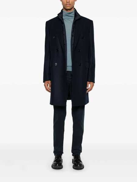 Paltoane Fay DOUBLE-BREASTED COAT  WAISTCOAT Blue Barbati (BM 15722204) 2