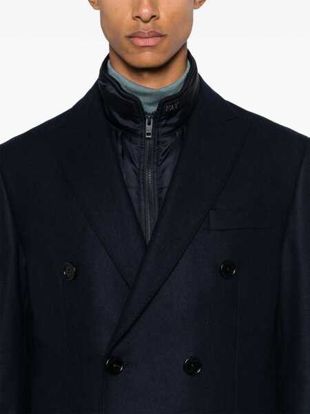 Paltoane Fay DOUBLE-BREASTED COAT  WAISTCOAT Blue Barbati (BM 15722204) 5