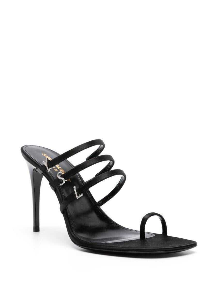 Pantofi cu toc Saint Laurent Saint Laurent Satin Heel Mules Black Femei (BM 15727517) 3
