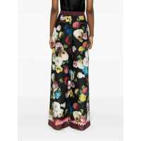 Pantaloni casual Dolce & Gabbana Dama - Pantaloni casual Dolce & Gabbana Dolce & Gabbana Printed Silk Pants Black Femei (BM 15731996) - B-mall.ro