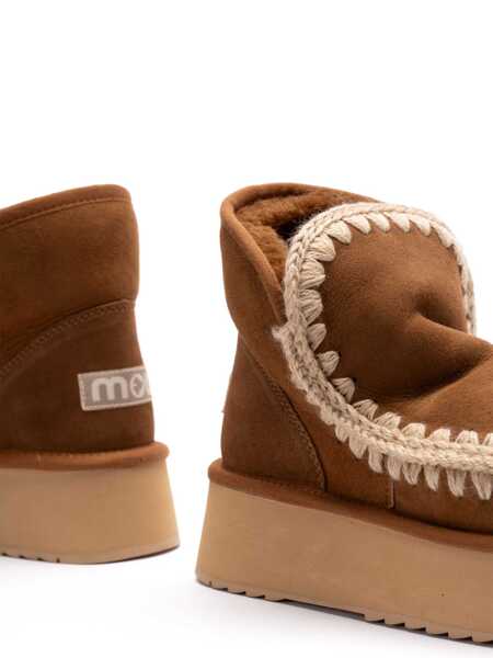 Bocanci Mou Mou Mini Eskimo Platform Boots Brown Femei (BM 15741089) 5