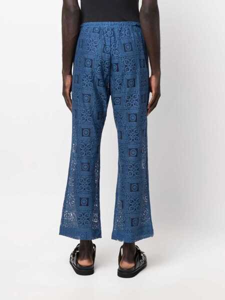 Pantaloni casual NEEDLES Knit Trousers BLUE Barbati (BM 15742838) 4