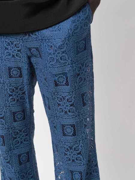 Pantaloni casual NEEDLES Knit Trousers BLUE Barbati (BM 15742838) 5