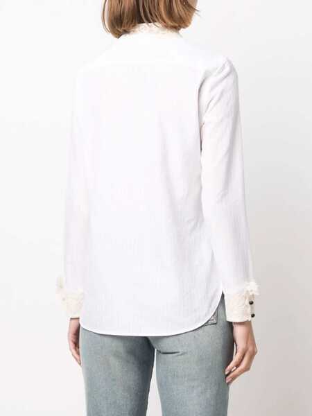 Bluze Saint Laurent Camicia In Cotone WHITE Femei (BM 15743000) 4