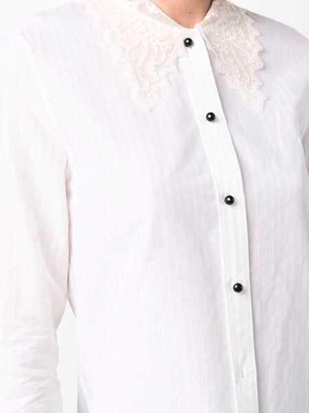 Bluze Saint Laurent Camicia In Cotone WHITE Femei (BM 15743000) 5