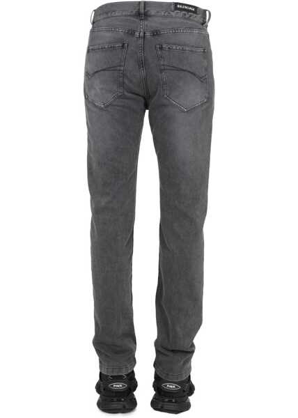 Blugi drepti Balenciaga Jeans Con Patch Logo BLACK Barbati (BM 15743144) 4