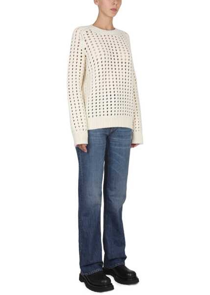 Pulovere casual Bottega Veneta Maglia Traforata WHITE Femei (BM 15743165) 2