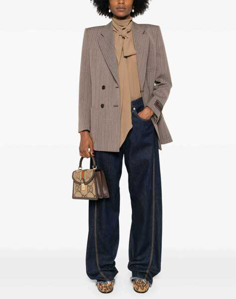 Sacouri office Gucci Herringbone Wool Jacket BROWN Femei (BM 15743279) 2