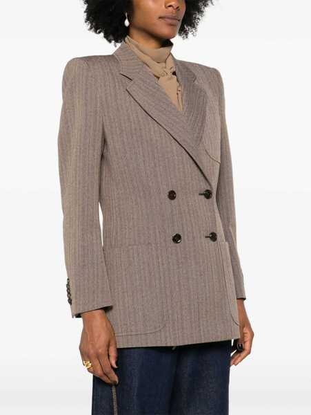 Sacouri office Gucci Herringbone Wool Jacket BROWN Femei (BM 15743279) 3