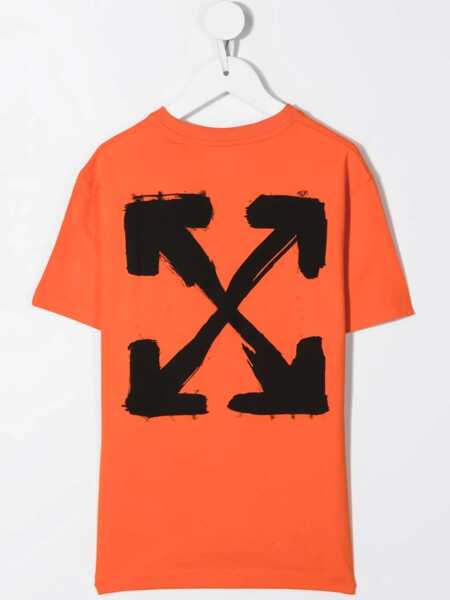 Tricouri Off-White T-Shirt In Jersey Di Cotone Stampato ORANGE Baieti (BM 15743639) 2