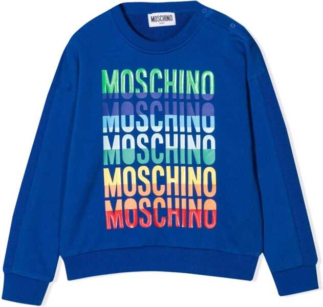 Hanorace Moschino Felpa In Cotone Con Logo BLUE Baieti (BM 15743711) 2